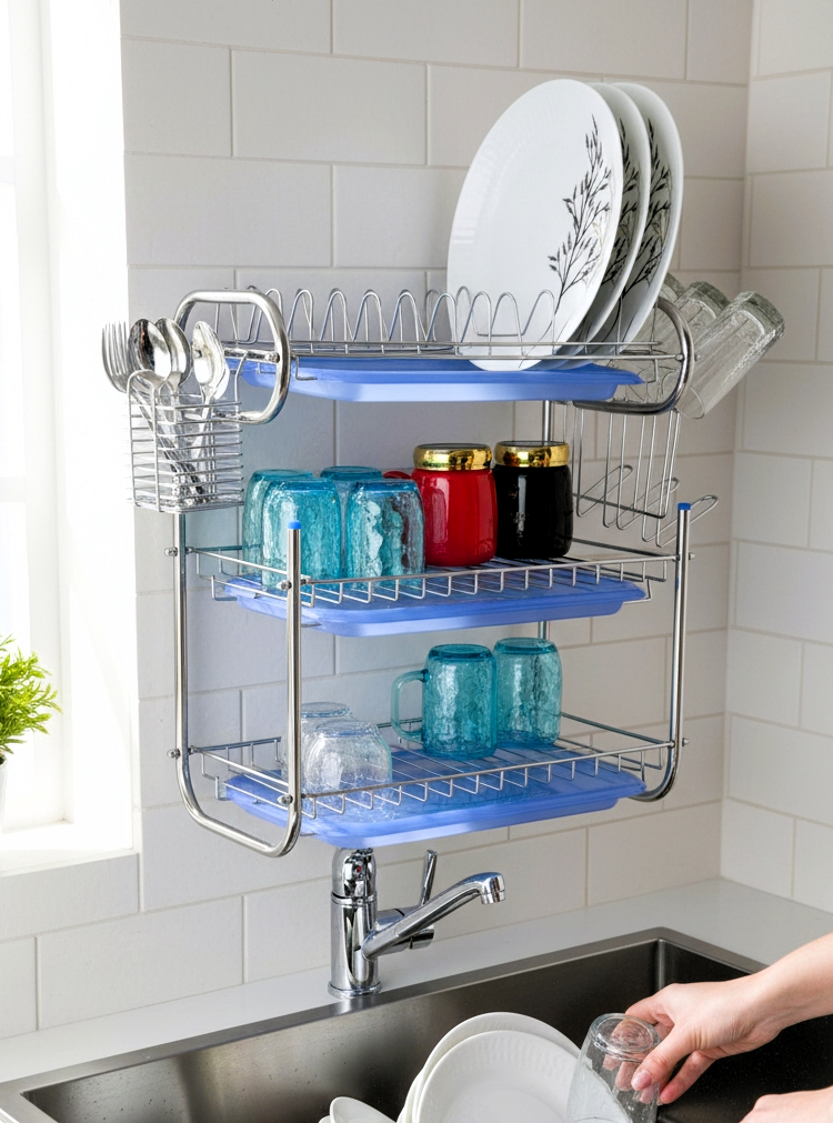 amol kitchen rack, dish rack, utensil stand, stainless steel kitchen rack, dish drainer stand, pathre stand, pathiram rack, tumblerr rack